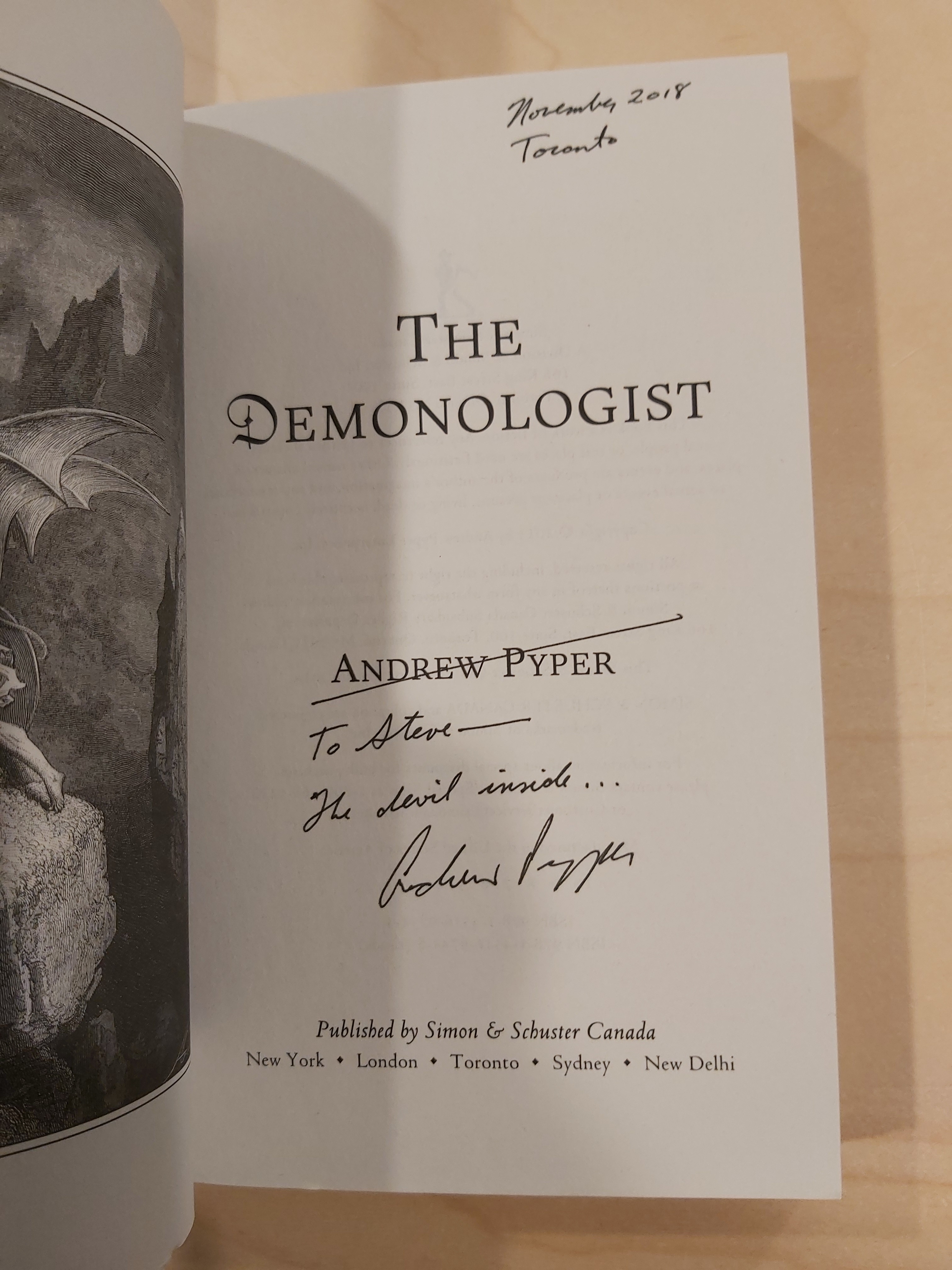 demonologist paperback inscribed